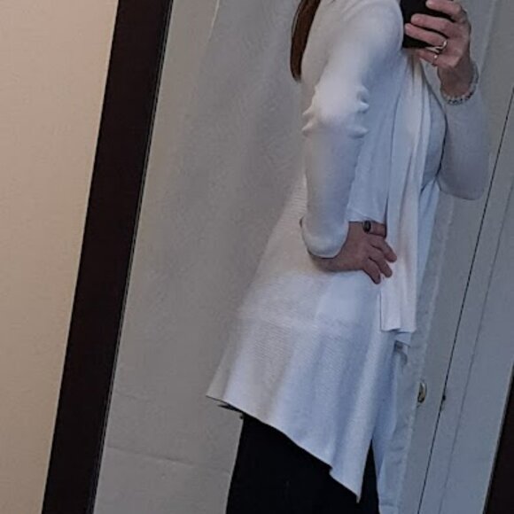 White asynmetrical cardigan Colori Small - Picture 2 of 12